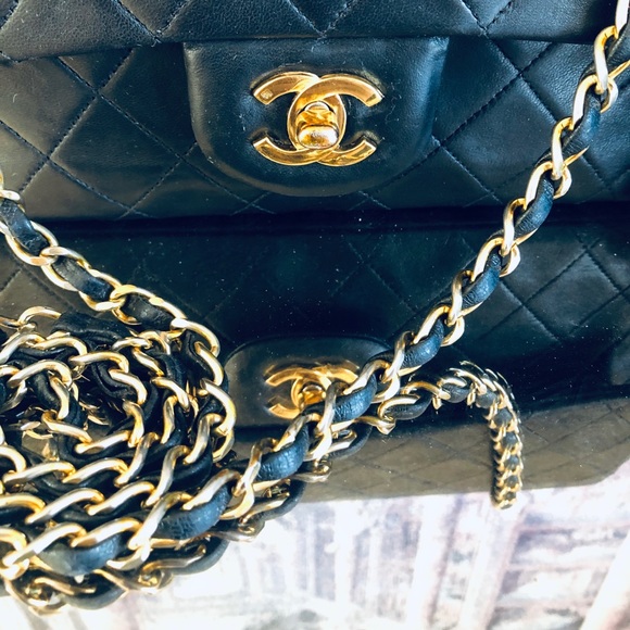 Chanel Medium 25 Double Flap Black with 24K Gold - Picture 5 of 15